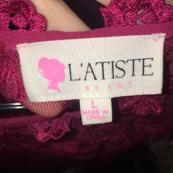 L’Atiste Lace Wine Dress - Picture 8 of 8